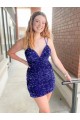 Velvet Sequin V-Neck Short Sleeveless Cocktail Dress / Prom Dress Norwich