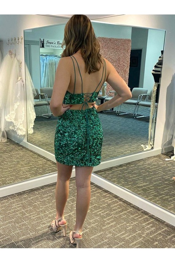 Velvet Sequin V-Neck Short Sleeveless Formal Dress Norwich