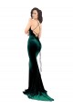 Open Back Stretch Velvet High Neck Sweep Train Sleeveless Formal Evening Gown / Prom Dress / Bridesmaid Dress Norwich