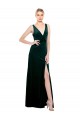 V-Back Stretch Velvet V-Neck Long Sleeveless Black Tie Evening Dress / Prom Dress / Bridesmaid Dress Norwich