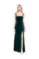 Stretch Velvet Square Neck Long Sleeveless Prom Dress / Bridesmaid Dress Norwich