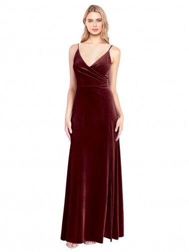 V-Back Stretch Velvet V-Neck Long Sleeveless Black Tie Prom Dress / Bridesmaid Dress Norwich