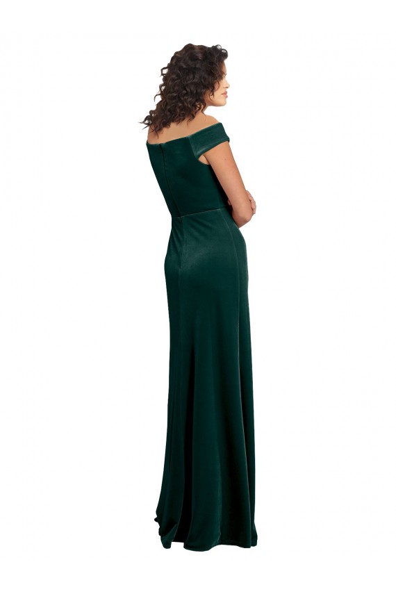 Stretch Velvet Square Neck Long Cap Sleeves Formal Evening Gown / Prom Dress / Bridesmaid Dress Norwich