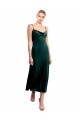 Low Back Stretch Velvet Spaghetti Straps Midi Length Sleeveless Prom Dress / Bridesmaid Dress Norwich