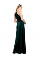 Keyhole Back Dark Green Stretch Velvet Spaghetti Straps Long Sleeveless Prom Dress / Bridesmaid Dress Norwich