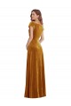 Stretch Velvet V-Neck Long Cap Sleeves Formal Evening Gown / Prom Dress / Bridesmaid Dress Norwich