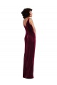 Stretch Velvet V-Neck Long Sleeveless Semi Formal Evening Dress / Prom Dress / Bridesmaid Dress Norwich