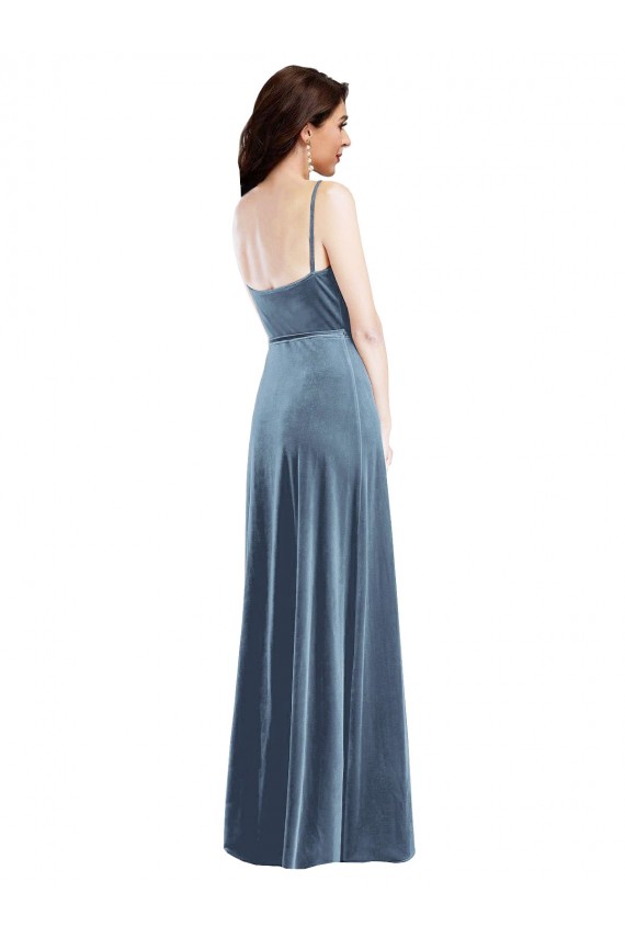 Low Back Stretch Velvet Sweetheart Long Sleeveless Semi Formal Evening Dress / Prom Dress / Bridesmaid Dress Norwich