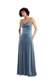 Open Back Stretch Velvet Cowl Neck Long Sleeveless Semi Formal Evening Dress / Prom Dress / Bridesmaid Dress Norwich