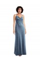 V-Back Stretch Velvet Cowl Neck Long Sleeveless Bridesmaid Dress / Evening Dress Norwich