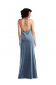 V-Back Stretch Velvet Cowl Neck Long Sleeveless Bridesmaid Dress / Evening Dress Norwich