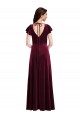Stretch Velvet V-Neck Long Flutter Sleeves Semi Formal Evening Dress / Prom Dress / Bridesmaid Dress Norwich