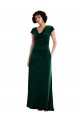 Stretch Velvet Cowl Neck Long Cap Sleeves Black Tie Evening Gown / Prom Dress / Bridesmaid Dress Norwich