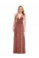 Open Back Stretch Velvet V-Neck Long Sleeveless Bridesmaid Dress / Evening Dress Norwich