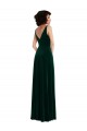 V-Back Dark Green Stretch Velvet V-Neck Long Sleeveless Bridesmaid Dress / Evening Dress Norwich