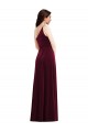 Stretch Velvet One Shoulder Long Sleeveless Black Tie Evening Dress / Prom Dress / Bridesmaid Dress Norwich