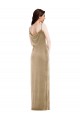 Champagne Stretch Velvet One Shoulder Long Sleeveless Black Tie Evening Gown / Prom Dress / Bridesmaid Dress Norwich
