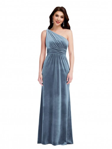 Stretch Velvet Off the Shoulder Long Sleeveless Bridesmaid Dress / Evening Dress Norwich