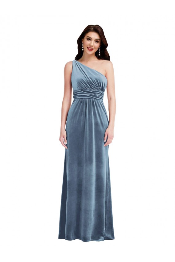 Stretch Velvet Off the Shoulder Long Sleeveless Bridesmaid Dress / Evening Dress Norwich