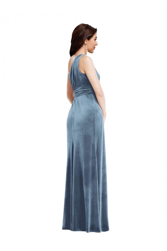 Stretch Velvet Off the Shoulder Long Sleeveless Bridesmaid Dress / Evening Dress Norwich