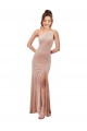Pink Stretch Velvet One Shoulder Long Sleeveless Black Tie Evening Gown / Prom Dress / Bridesmaid Dress Norwich