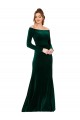 Stretch Velvet Off the Shoulder Long Long Sleeves Formal Evening Gown / Prom Dress / Bridesmaid Dress Norwich