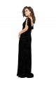 V-Back Floral Velvet & Stretch Velvet V-Neck Long Short Split Sleeves Bridesmaid Dress Norwich
