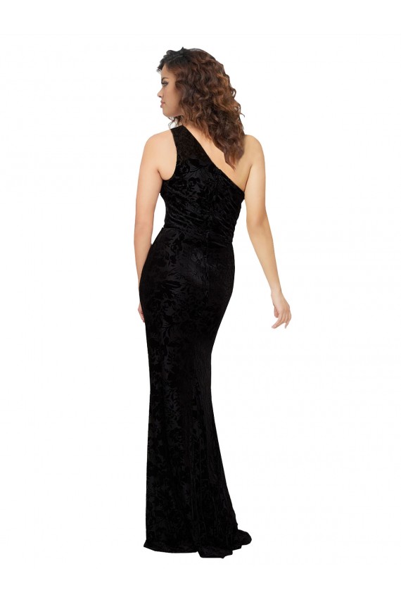 Floral Velvet & Stretch Velvet One Shoulder Long Sleeveless Bridesmaid Dresses Norwich