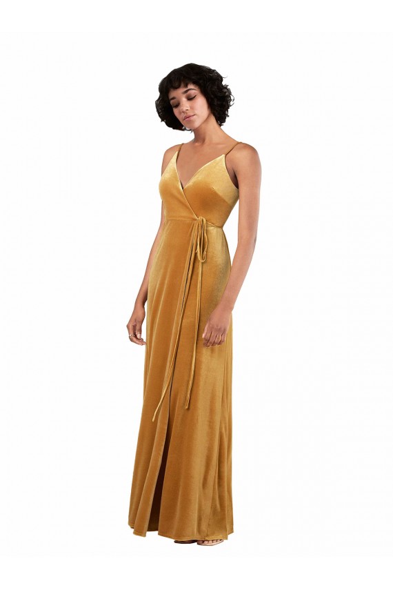 V-Back Stretch Velvet V-Neck Long Sleeveless Black Tie Evening Gown / Prom Dress / Bridesmaid Dress Norwich