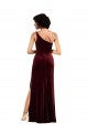 Burgundy Stretch Velvet One Shoulder Long Sleeveless Formal Evening Gown / Prom Dress / Bridesmaid Dress Norwich