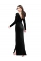 V-Back Stretch Velvet V-Neck Long Long Sleeves Formal Evening Gown / Prom Dress / Bridesmaid Dress Norwich