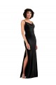 Low Back Stretch Velvet Cowl Neck Long Sleeveless Black Tie Evening Gown / Prom Dress / Bridesmaid Dress Norwich