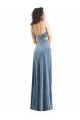 Low Back Dusty Blue Stretch Velvet Square Neck Long Sleeveless Formal Evening Gown / Prom Dress / Bridesmaid Dress Norwich