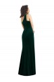 Stretch Velvet One Shoulder Long Sleeveless Black Tie Prom Dress / Bridesmaid Dress Norwich