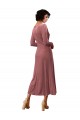 Stretch Velvet V-Neck Midi Length Long Sleeves Black Tie Prom Dress / Bridesmaid Dress Norwich
