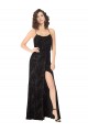Open Back Floral Velvet & Stretch Velvet Spaghetti Straps Long Sleeveless Bridesmaid Dress Norwich