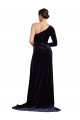 Stretch Velvet One Shoulder Sweep Train Long Sleeves Formal Evening Gown / Prom Dress / Bridesmaid Dress Norwich