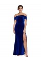 Royal Blue Stretch Velvet Off the Shoulder Long Sleeveless Formal Evening Gown / Prom Dress / Bridesmaid Dress Norwich