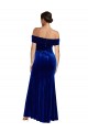 Royal Blue Stretch Velvet Off the Shoulder Long Sleeveless Formal Evening Gown / Prom Dress / Bridesmaid Dress Norwich