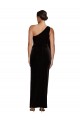 Black Stretch Velvet One Shoulder Long Sleeveless Formal Evening Gown / Prom Dress / Bridesmaid Dress Norwich