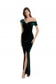Stretch Velvet Off the Shoulder Long Sleeveless High Low Evening Gown / Prom Dress / Bridesmaid Dress Norwich
