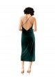 Open Back Stretch Velvet Spaghetti Straps Midi Length Sleeveless Formal Dress / Bridesmaid Dress Norwich