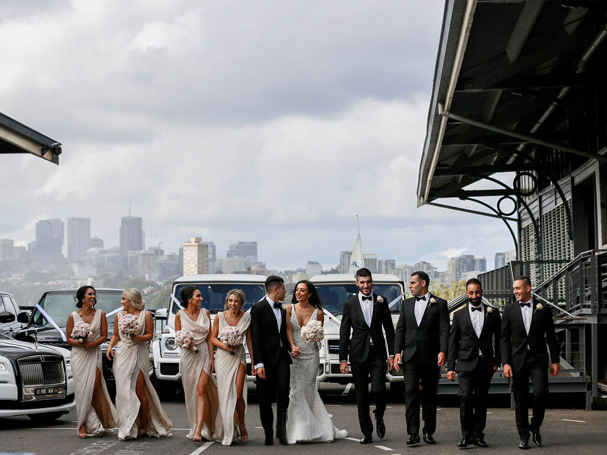 Full Length Luxe Chiffon Long Champagne bridesmaid dresses Norwich with Sexy High Slit and Front Ruffles